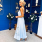 Maeve Crochet Detail Occasion Midi Dress Blue