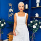 Maeve Crochet Detail Occasion Midi Dress White