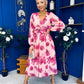 Bronagh Banded Midi Dress Pink Floral