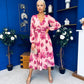 Bronagh Banded Midi Dress Pink Floral