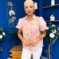 Jessie Puff Sleeve Sheer Blouse Floral Peach