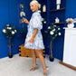 Rylan Puff Sleeve Lace Shirt Dress Floral Blue