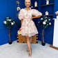Rylan Puff Sleeve Lace Shirt Dress Floral Cream