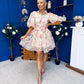 Rylan Puff Sleeve Lace Shirt Dress Floral Cream