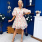 Rylan Puff Sleeve Lace Shirt Dress Floral Cream