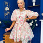 Rylan Puff Sleeve Lace Shirt Dress Floral Cream
