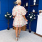 Rylan Puff Sleeve Lace Shirt Dress Floral Cream