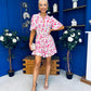 Gerri Hem Detail Mini Dress Pink