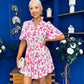 Gerri Hem Detail Mini Dress Pink