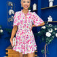 Gerri Hem Detail Mini Dress Pink