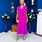 Opal Gold Clasp Detailed Midi Dress Orchid
