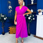 Opal Gold Clasp Detailed Midi Dress Orchid
