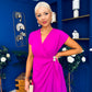 Opal Gold Clasp Detailed Midi Dress Orchid