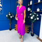 Opal Gold Clasp Detailed Midi Dress Orchid