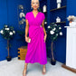 Opal Gold Clasp Detailed Midi Dress Orchid