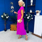 Opal Gold Clasp Detailed Midi Dress Orchid