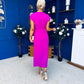 Opal Gold Clasp Detailed Midi Dress Orchid