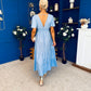 Colleen Open Back Midi Dress Polka Blue
