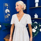 Colleen Open Back Midi Dress Polka Cream