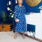 Gayle Polka Detailed Midi Dress Cobalt