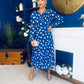 Gayle Polka Detailed Midi Dress Cobalt