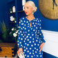 Gayle Polka Detailed Midi Dress Cobalt