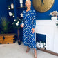 Gayle Polka Detailed Midi Dress Cobalt