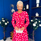 Gayle Polka Detailed Midi Dress Fuchsia