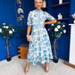 Kylie Floral Lace Occasion Dress Blue