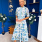 Kylie Floral Lace Occasion Dress Blue