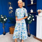 Kylie Floral Lace Occasion Dress Blue