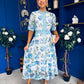 Kylie Floral Lace Occasion Dress Blue