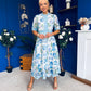 Kylie Floral Lace Occasion Dress Blue