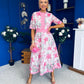 Kylie Floral Lace Occasion Dress Pink