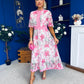 Kylie Floral Lace Occasion Dress Pink