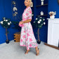 Kylie Floral Lace Occasion Dress Pink