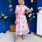 Kylie Floral Lace Occasion Dress Pink