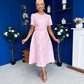 Patricia Jacquard Occasion Dress Pink
