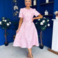Patricia Jacquard Occasion Dress Pink