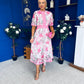 Kylie Floral Lace Occasion Dress Pink