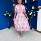 Kylie Floral Lace Occasion Dress Pink