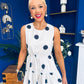 Samantha Tiered Midi Dress Polka White