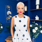 Samantha Tiered Midi Dress Polka White