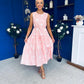 Samantha Tiered Midi Dress Polka Pink