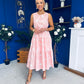 Samantha Tiered Midi Dress Polka Pink