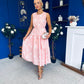Samantha Tiered Midi Dress Polka Pink