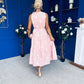 Samantha Tiered Midi Dress Polka Pink