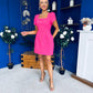 Reeve Square Neck Mini Dress Hot Pink