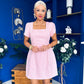 Reeve Square Neck Mini Dress Baby Pink