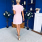 Reeve Square Neck Mini Dress Baby Pink